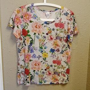 Free Workshop Floral Butterfly Print Tee Shirt